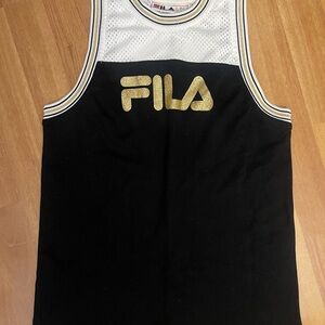 Fila Black and White Tank with Gold Accents